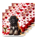Poodle ceramic coasters set of 4