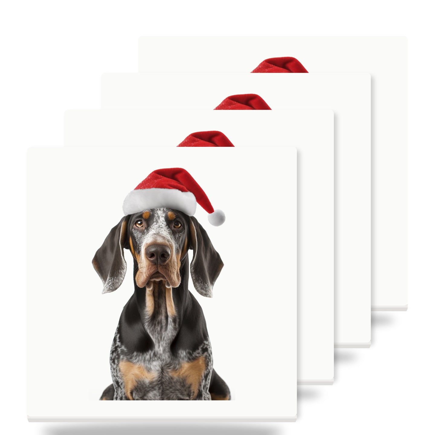 Bluetick Coonhound ceramic coasters set of 4