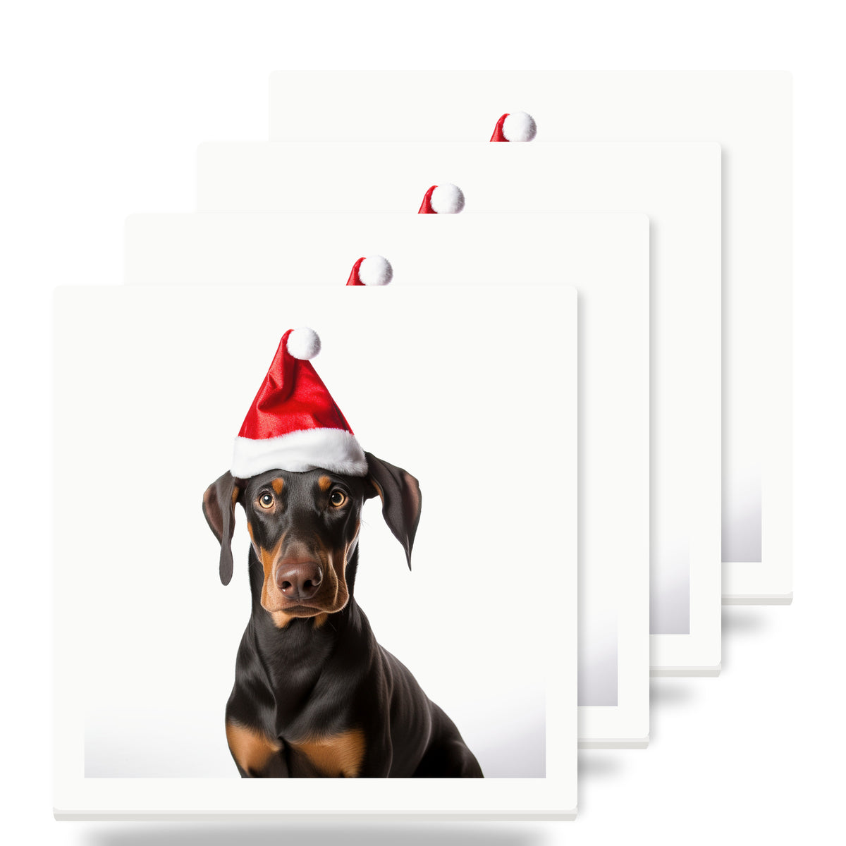 Doberman Pinscher ceramic coasters set of 4