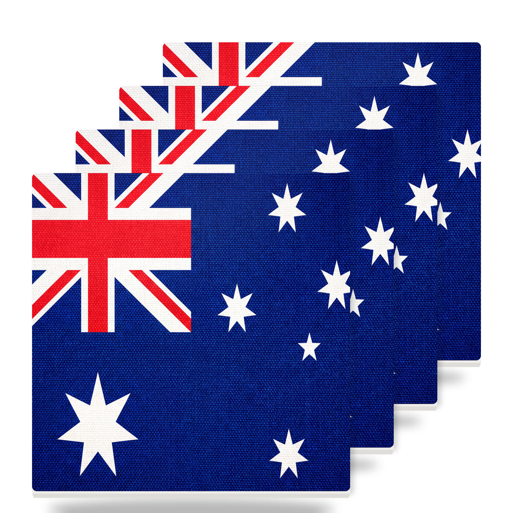 Australia Flag Pride ceramic coasters set of 4