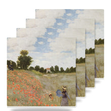 Monet Poppies ceramic coasters set of 4