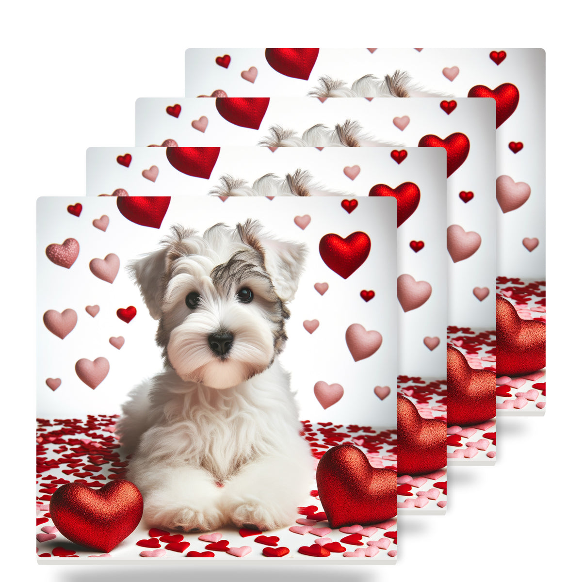 Miniature Schnauzer ceramic coasters set of 4