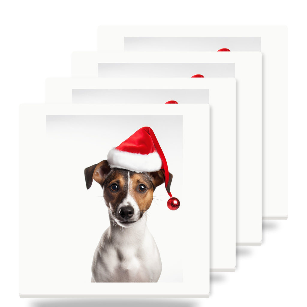 Smooth Fox Terrier ceramic coasters set of 4