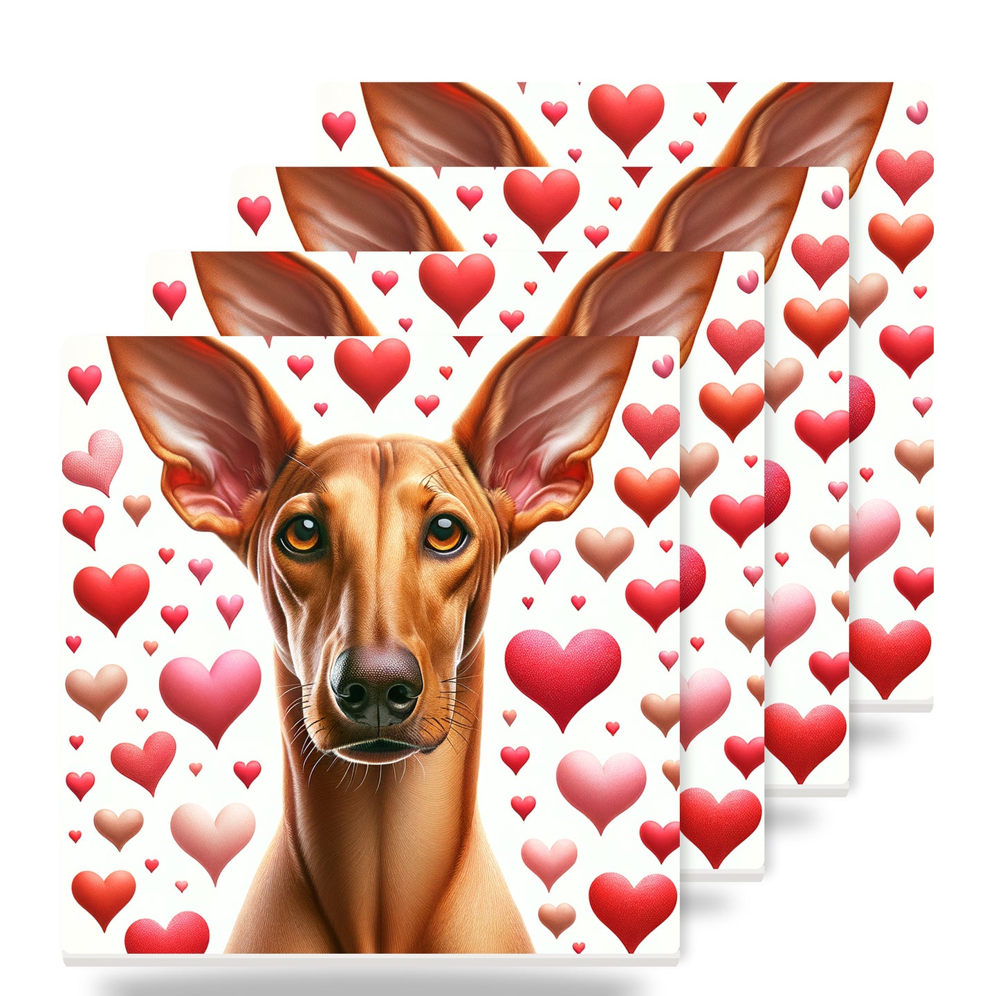 Pharaoh Hound ceramic coasters set of 4