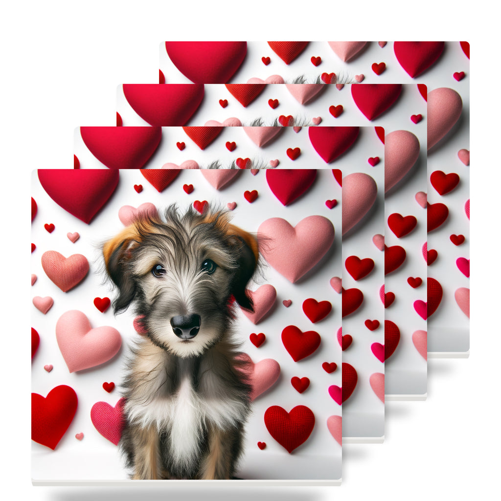 Irish Wolfhound ceramic coasters set of 4