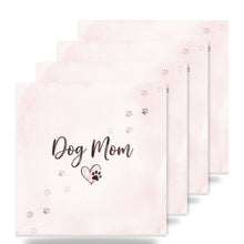 Dog Mom Heart Paw ceramic coasters set of 4