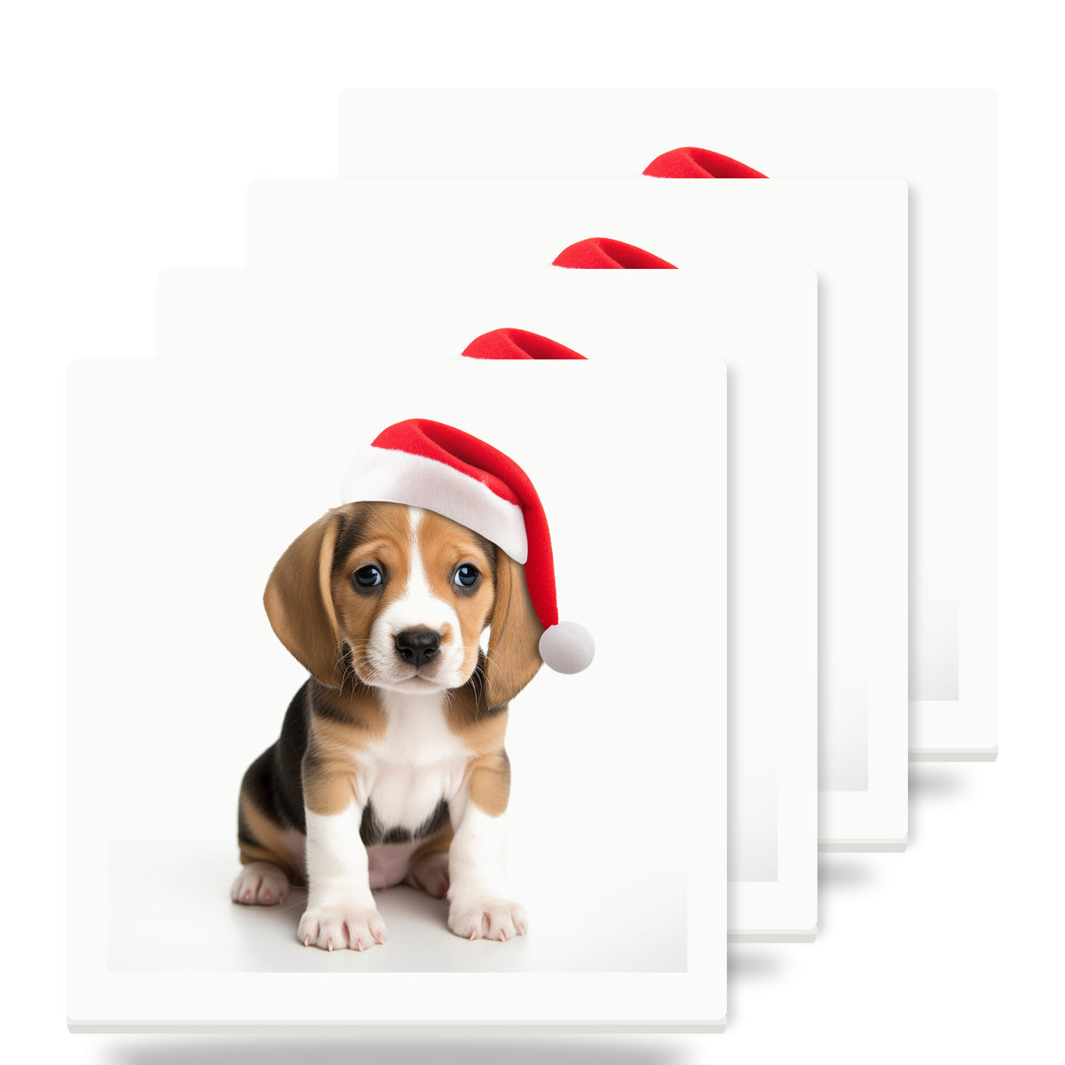 Beagle Puppy ceramic coasters set of 4
