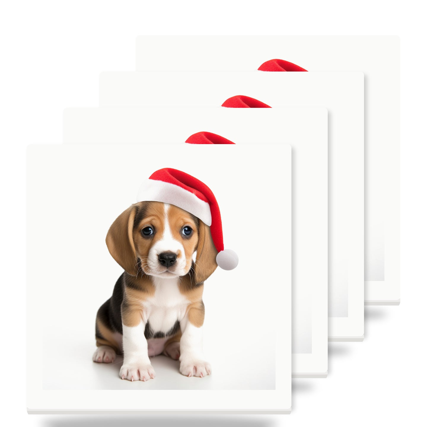 Beagle Puppy ceramic coasters set of 4