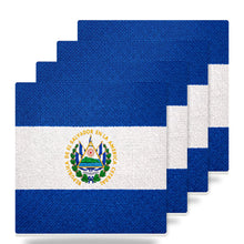 El Salvador Flag Pride ceramic coasters set of 4