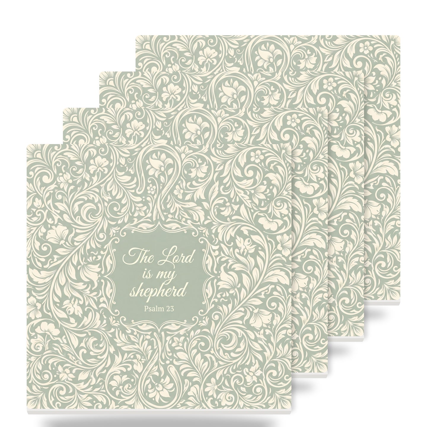 Psalm 23 ceramic coasters set of 4
