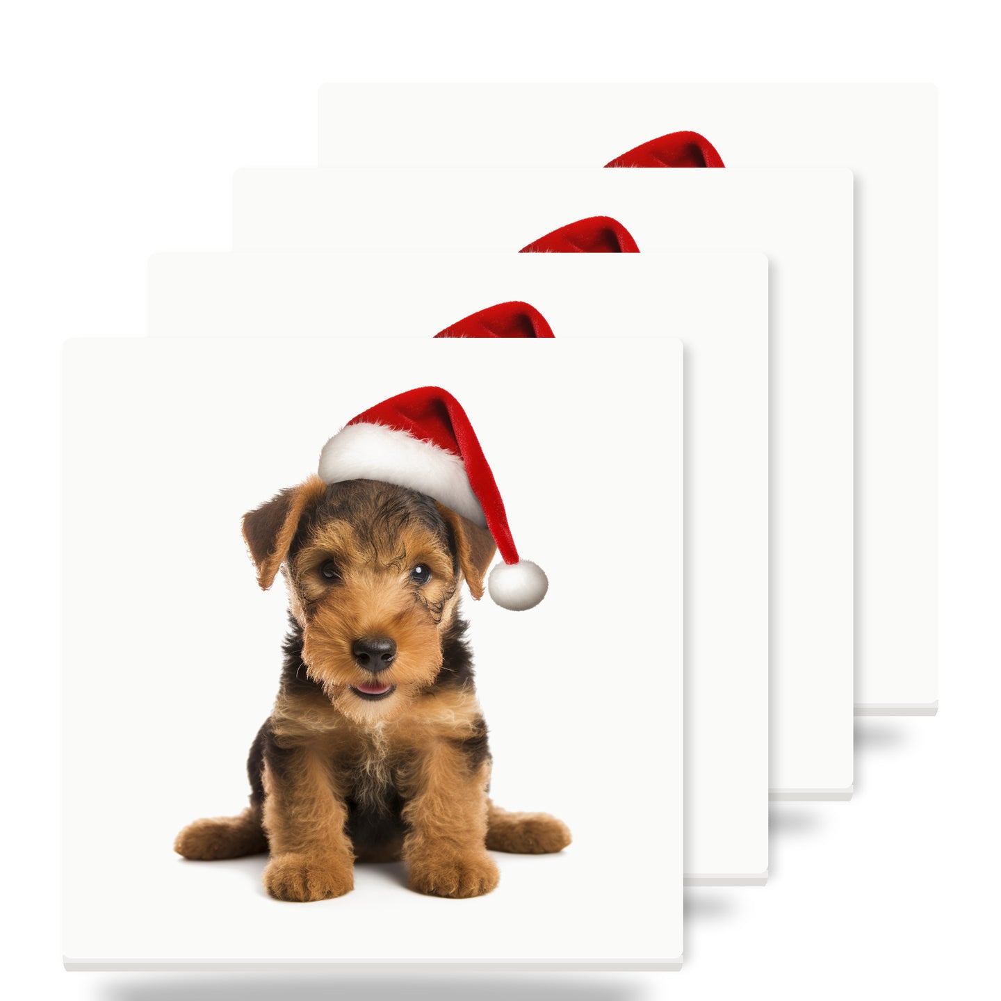 Welsh Terrier Puppy ceramic coasters set of 4