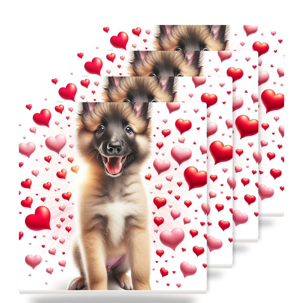 Belgian Tervuren ceramic coasters set of 4