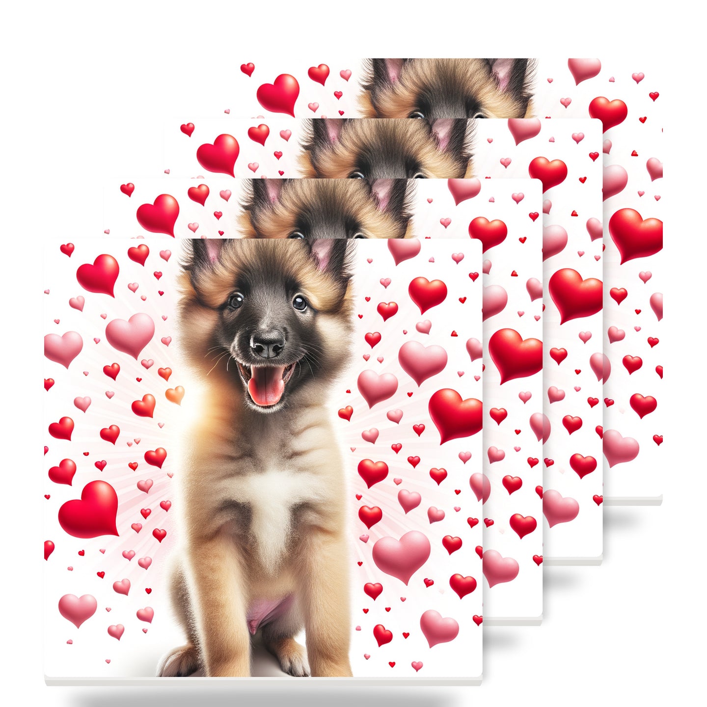 Belgian Tervuren ceramic coasters set of 4