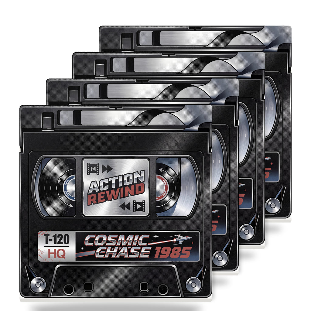 VHS Tape ceramic coasters set of 4