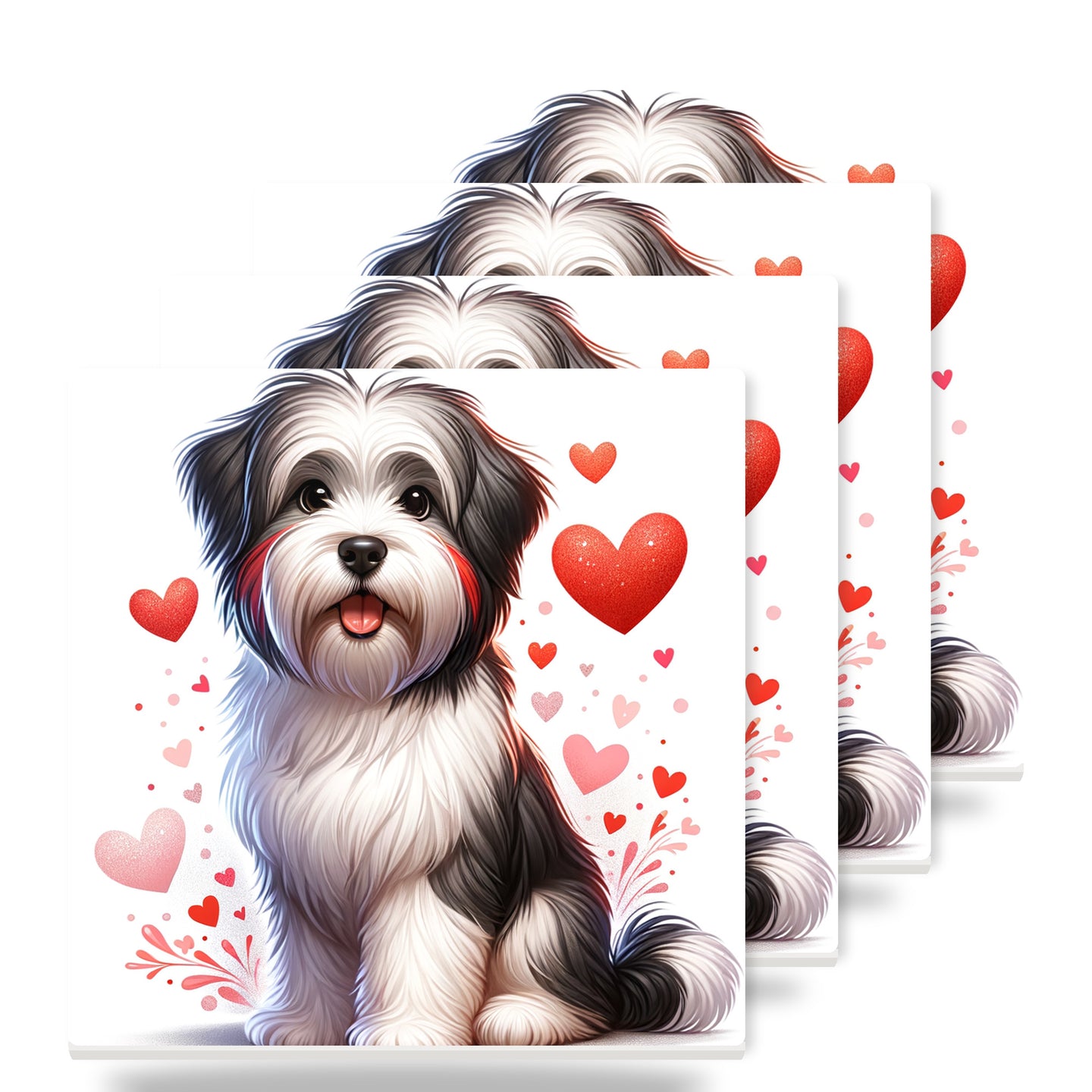 Havanese ceramic coasters set of 4