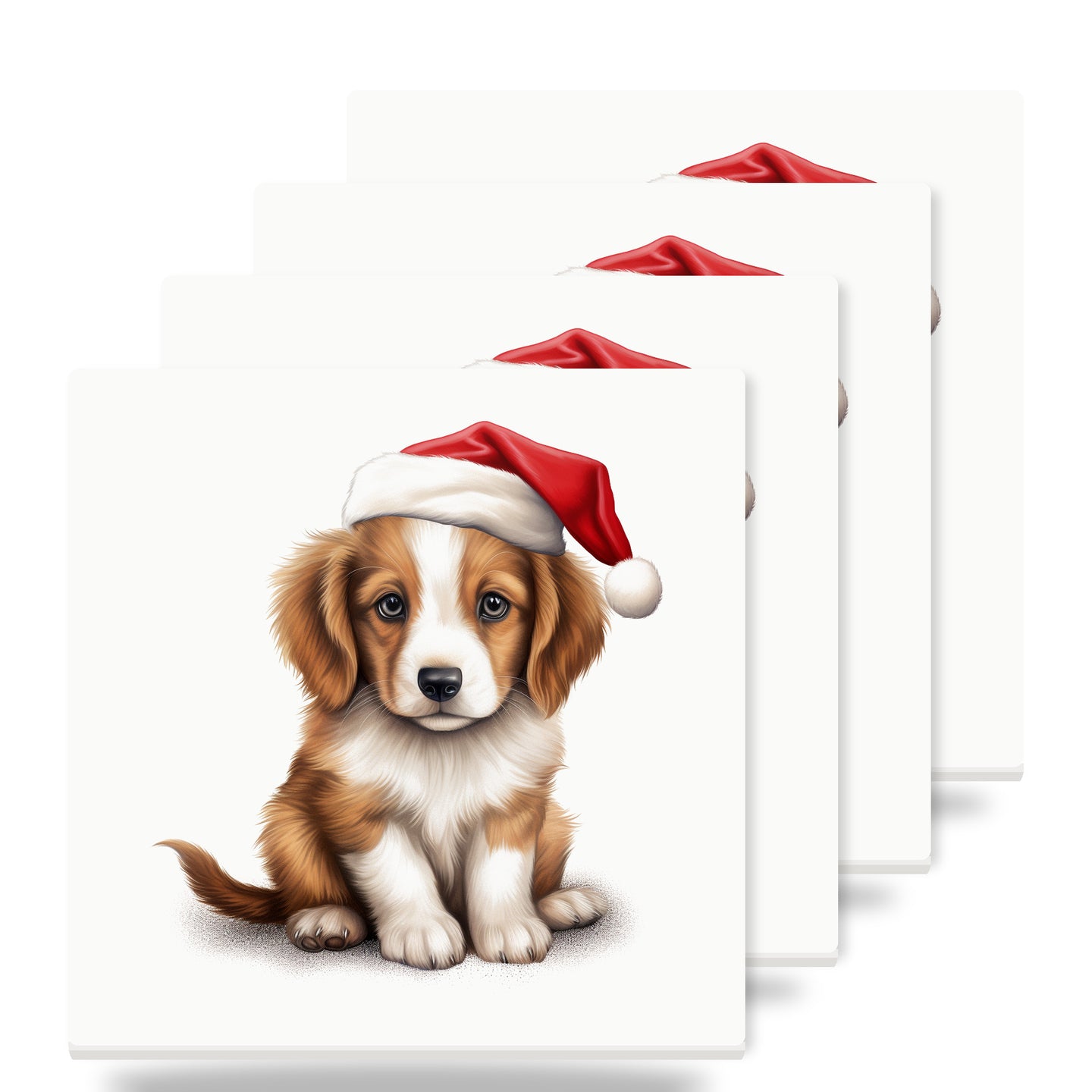 Kooikerhondje Puppy Drawing ceramic coasters set of 4