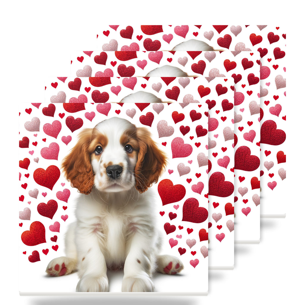 Welsh Springer Spaniel ceramic coasters set of 4