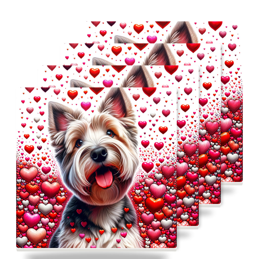 Yorkshire Terrier ceramic coasters set of 4