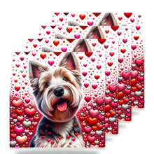 Yorkshire Terrier ceramic coasters set of 4