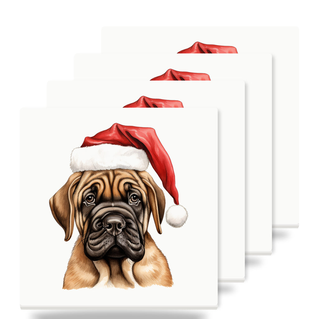 Mastiff Puppy Drawing ceramic coasters set of 4