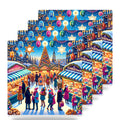 Festive Holiday Market ceramic coasters set of 4