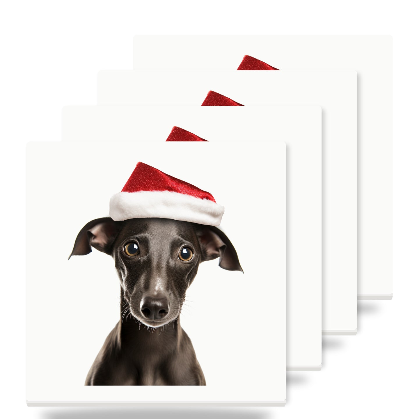 Italian Greyhound Puppy ceramic coasters set of 4