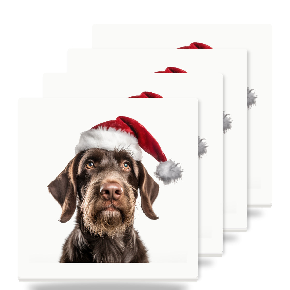 German Wirehaired Pointer ceramic coasters set of 4