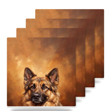 German Shepherd Portrait ceramic coasters set of 4