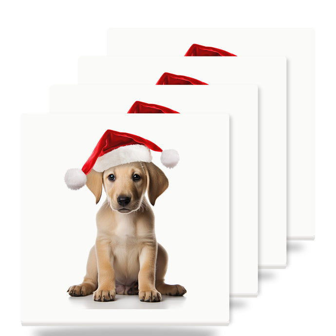 Sloughi Puppy ceramic coasters set of 4