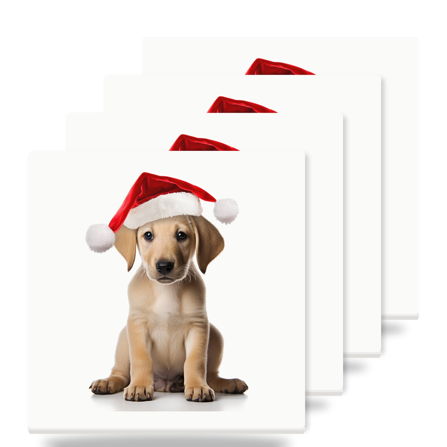 Sloughi Puppy ceramic coasters set of 4