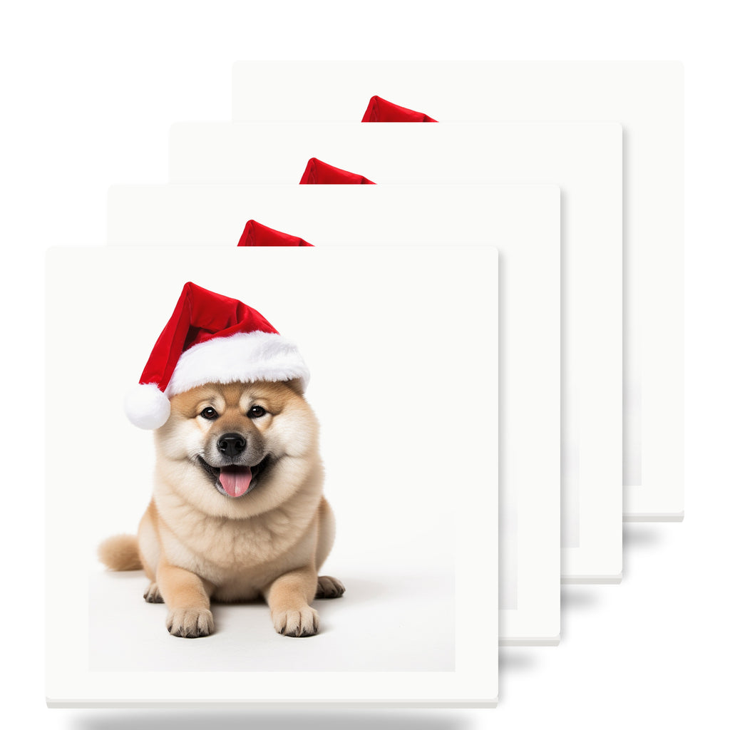 Akita ceramic coasters set of 4