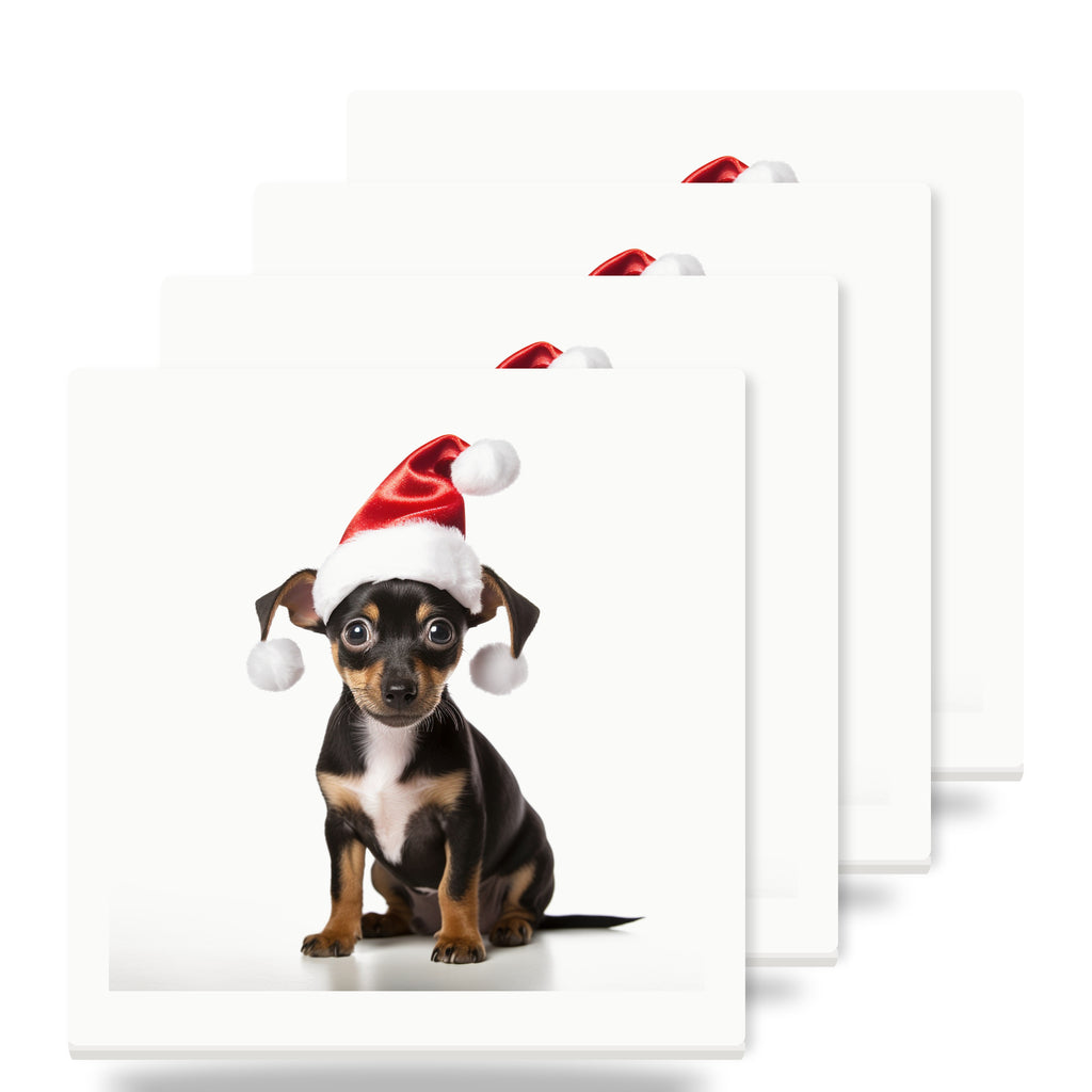 Rat Terrier Puppy ceramic coasters set of 4