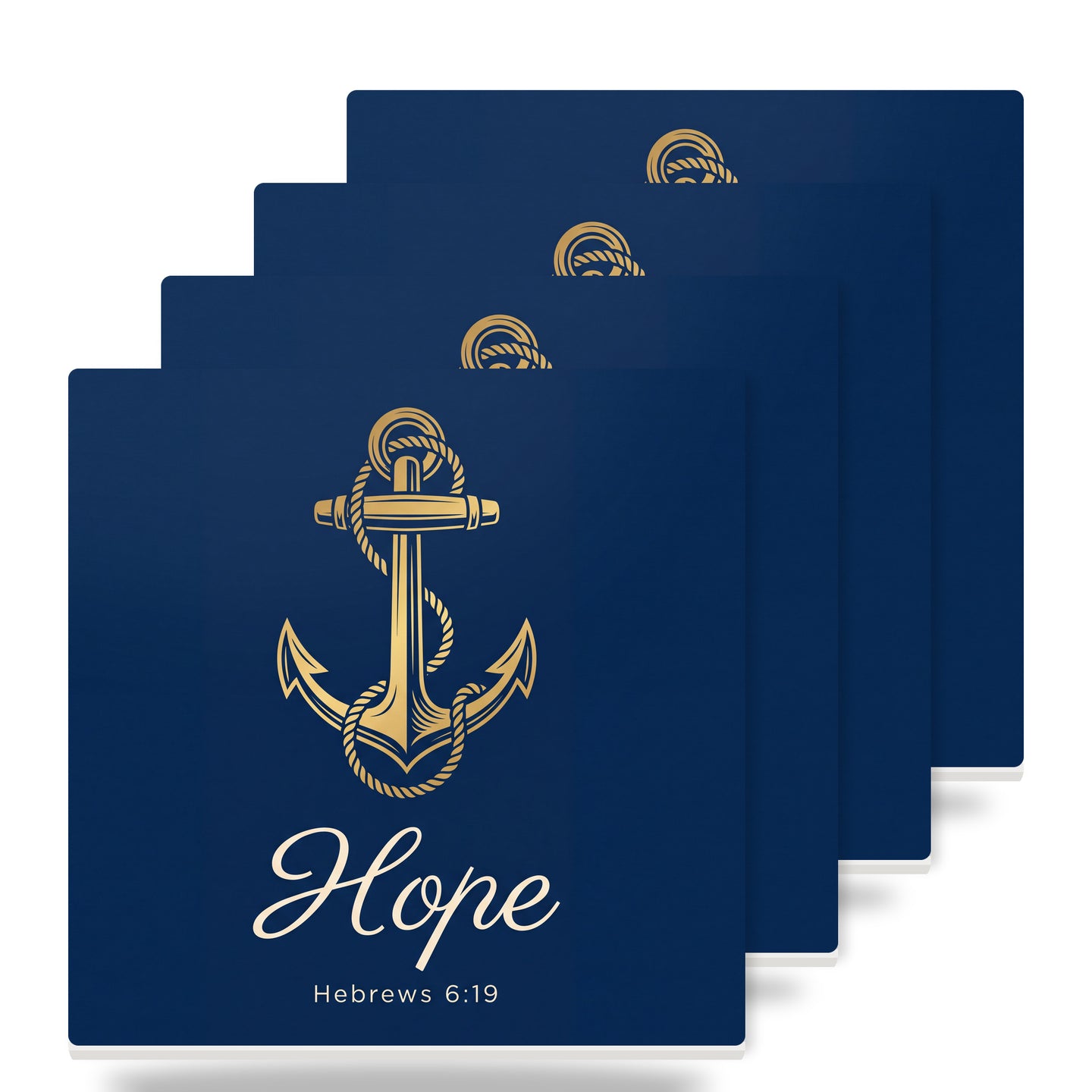 Anchor Hope Hebrews ceramic coasters set of 4