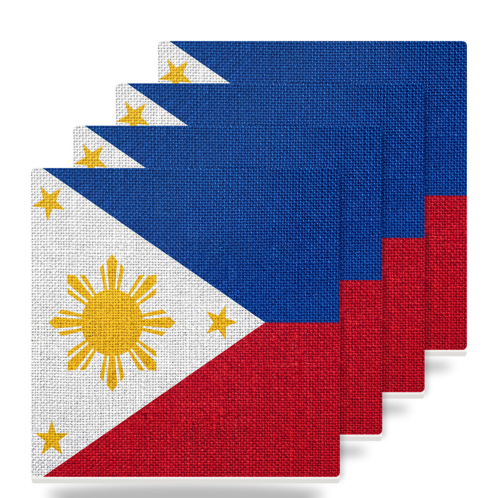 Philippines Flag Pride ceramic coasters set of 4