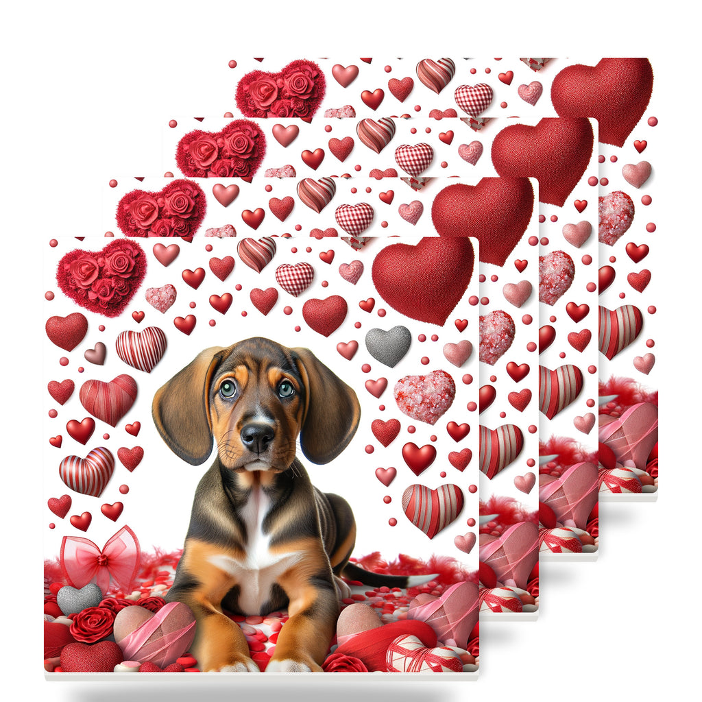 Beagle ceramic coasters set of 4