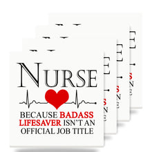 Nurse Because Badass Lifesaver Isn't Title ceramic coasters set of 4