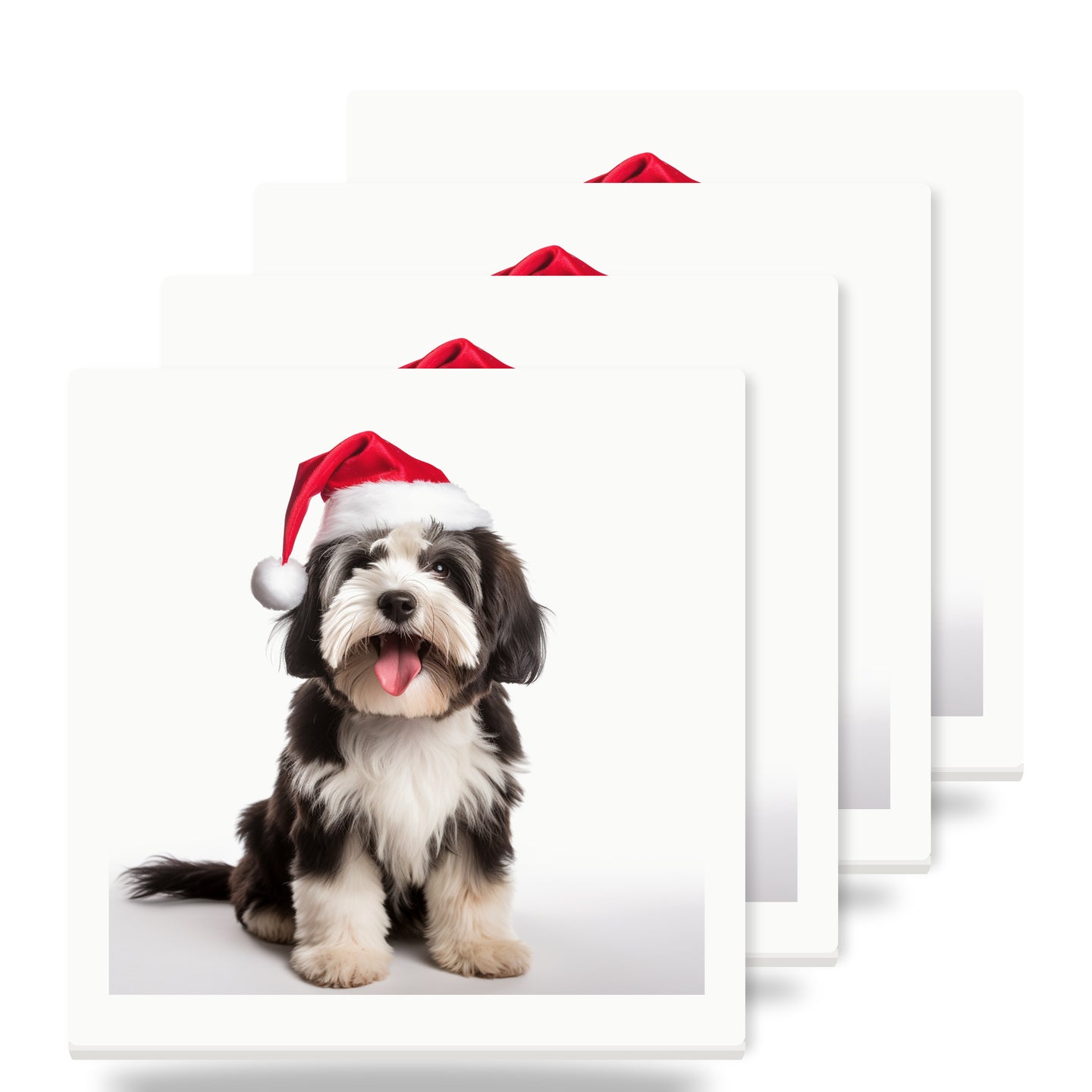 Tibetan Terrier ceramic coasters set of 4