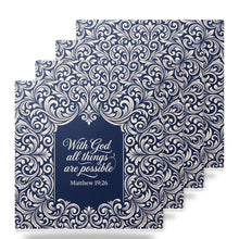 Matthew 19:26 ceramic coasters set of 4