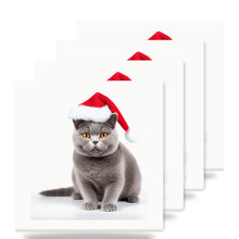 British Shorthair Cat ceramic coasters set of 4