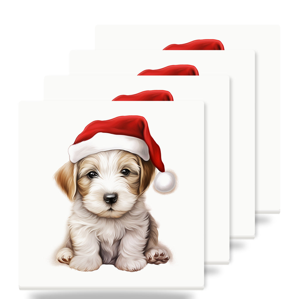 Sealyham Terrier Puppy Drawing ceramic coasters set of 4