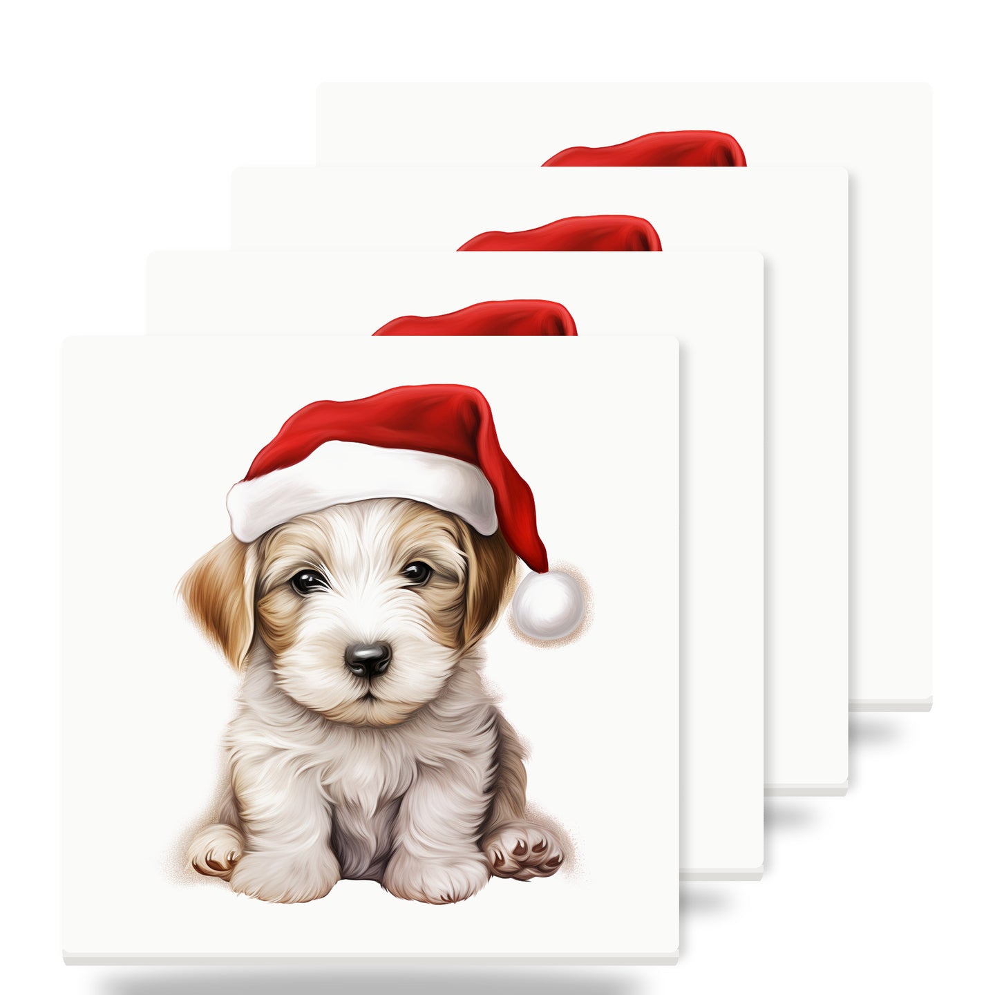 Sealyham Terrier Puppy Drawing ceramic coasters set of 4