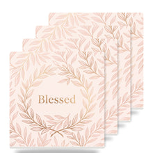 Blessed Script ceramic coasters set of 4