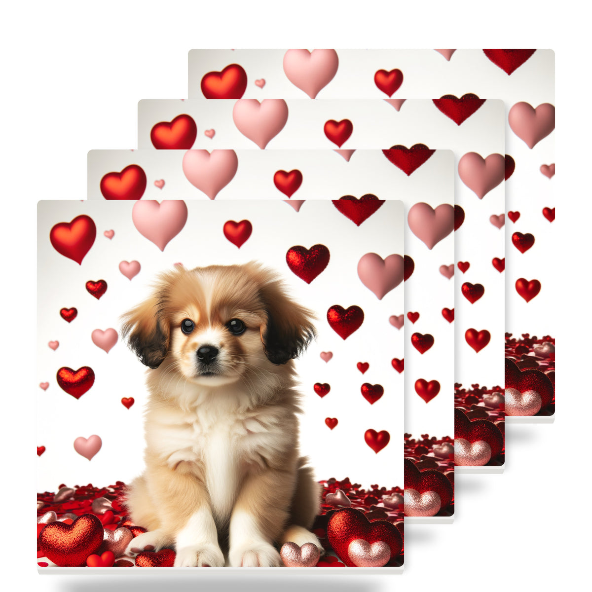 Tibetan Spaniel ceramic coasters set of 4