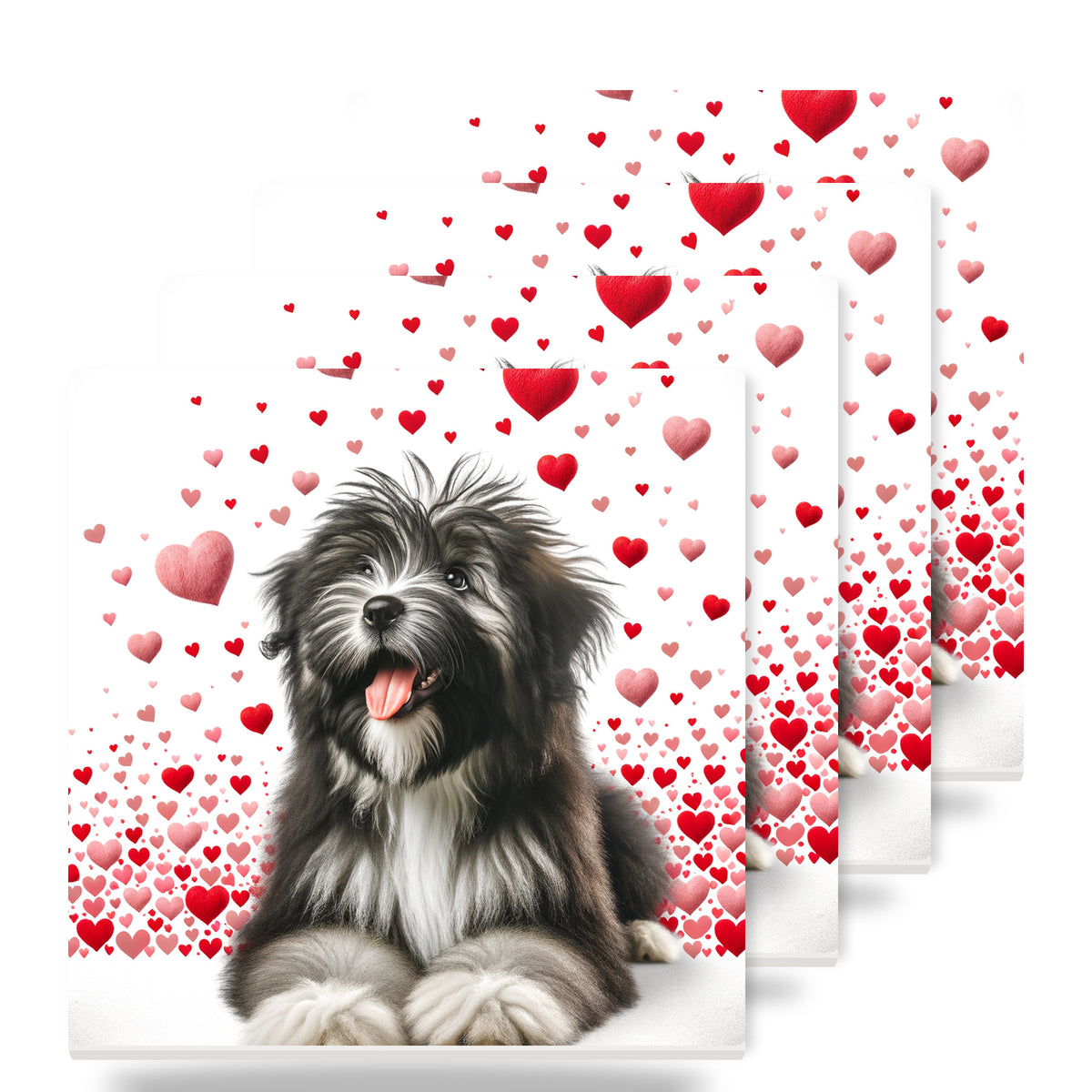 Tibetan Terrier ceramic coasters set of 4