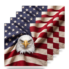 Patriotic Eagle & Flag ceramic coasters set of 4