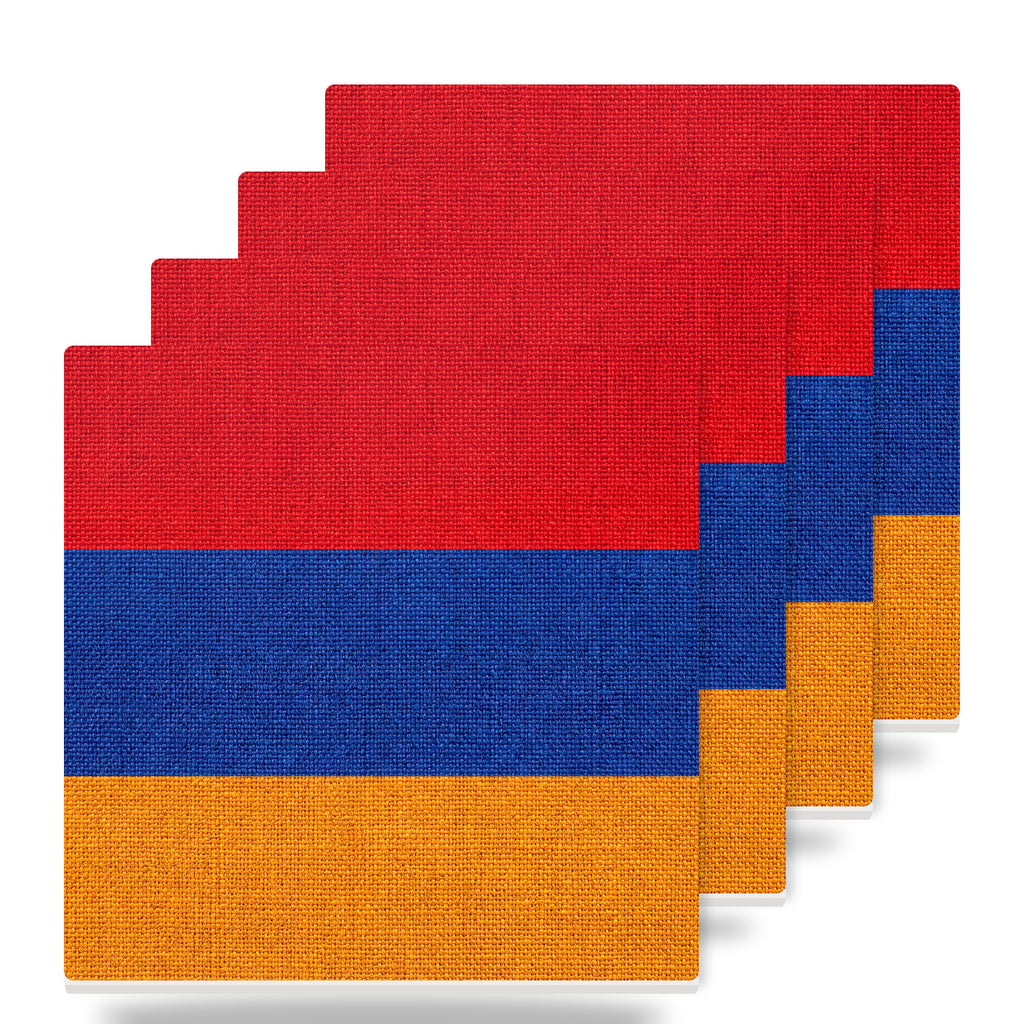 Armenia Flag Pride ceramic coasters set of 4