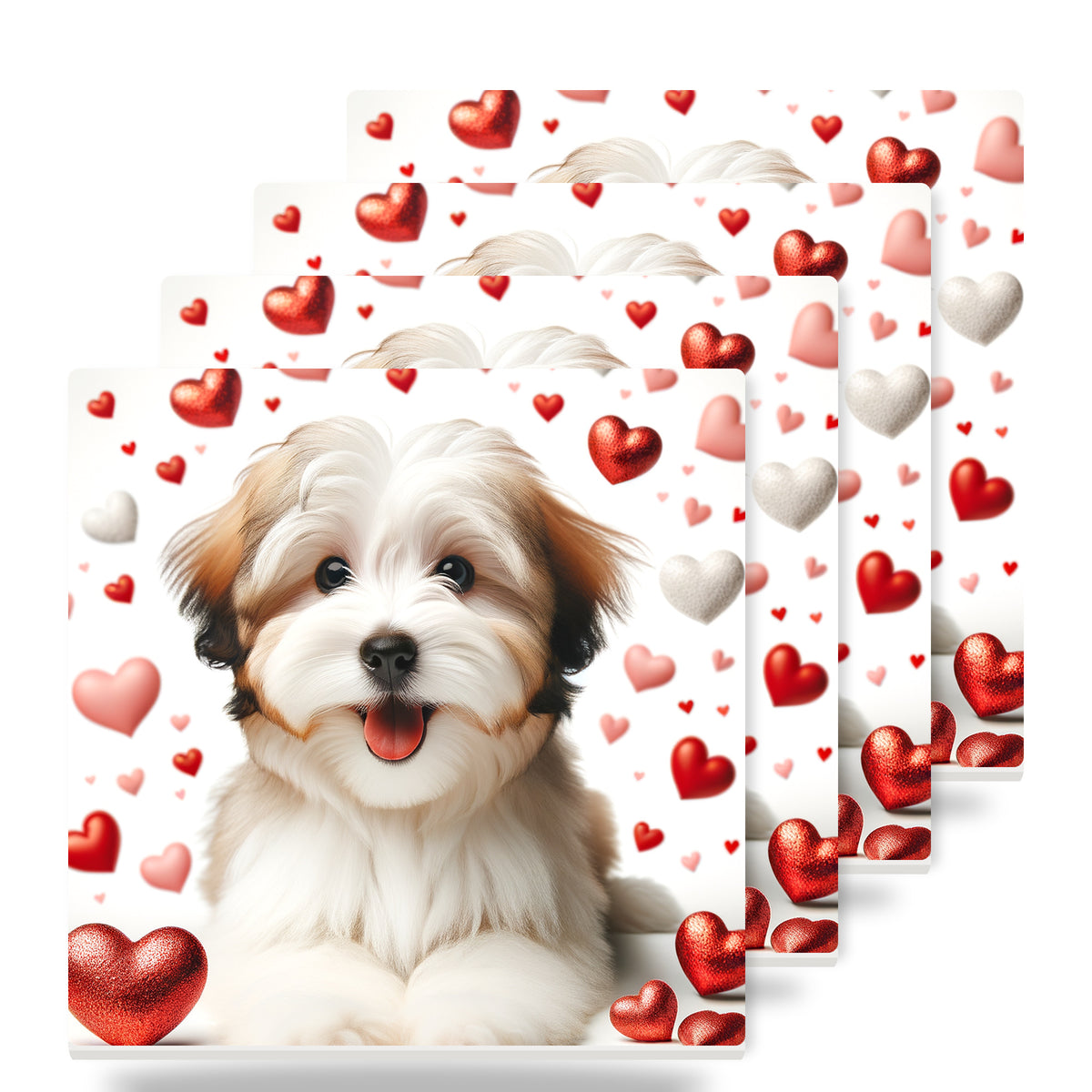 Havanese ceramic coasters set of 4