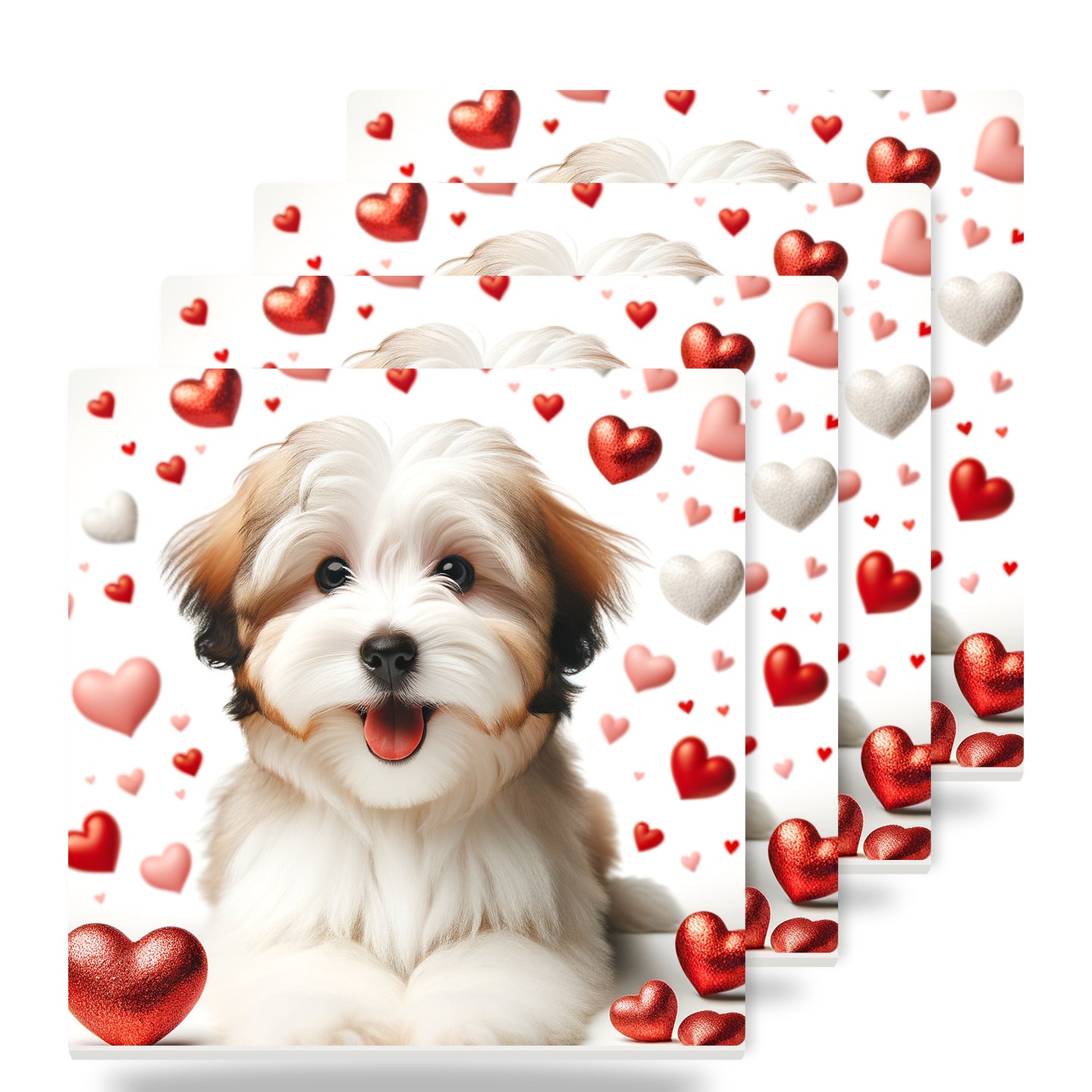 Havanese ceramic coasters set of 4