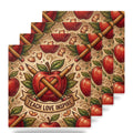 Teacher Apple ceramic coasters set of 4