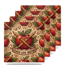 Teacher Apple ceramic coasters set of 4